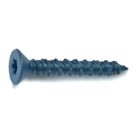 TORQUEMASTER Masonry Screw, 5/16" Dia., Flat, 2 1/4 in L, Steel Blue Ruspert, 50 PK 51783